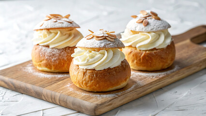 Semla or semlor, vastlakukkel, laskiaispulla is a traditional sweet roll baked in various forms in the nordic countries in sweden, finland, estonia, norway, denmark, especially shrove monday and shrov