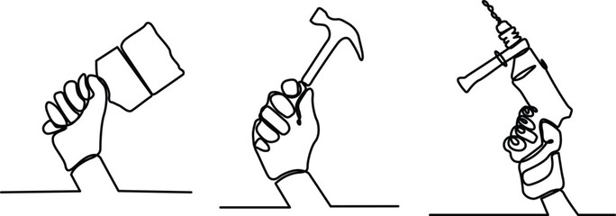 Using various tools for construction Vector