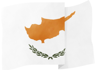 illustration of Cyprus flag in watercolor style
