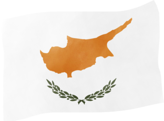 illustration of Cyprus flag in watercolor style