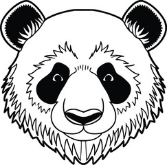 panda logo icon silhouette vector illustration
