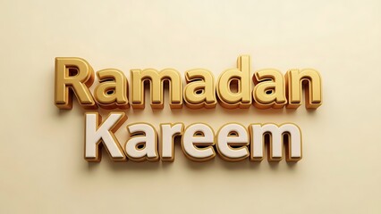 Ramadan kareem greeting with golden text