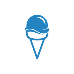 blue ice cream cone icon