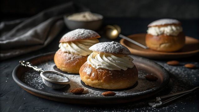 Semla or semlor, vastlakukkel, laskiaispulla is a traditional sweet roll baked in various forms in the nordic countries in sweden, finland, estonia, norway, denmark, especially shrove monday and shrov