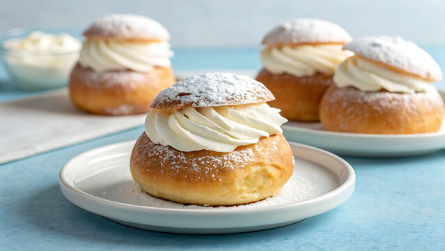 Semla or semlor, vastlakukkel, laskiaispulla is a traditional sweet roll baked in various forms in the nordic countries in sweden, finland, estonia, norway, denmark, especially shrove monday and shrov