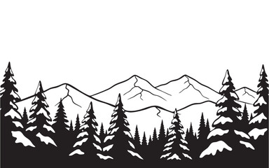 winter landscape silhouette