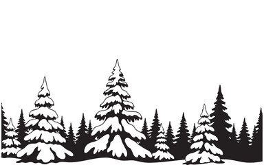 winter landscape silhouette