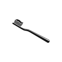 black toothbrush on white background