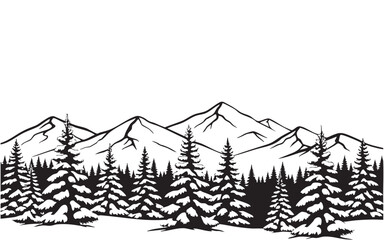 winter landscape silhouette