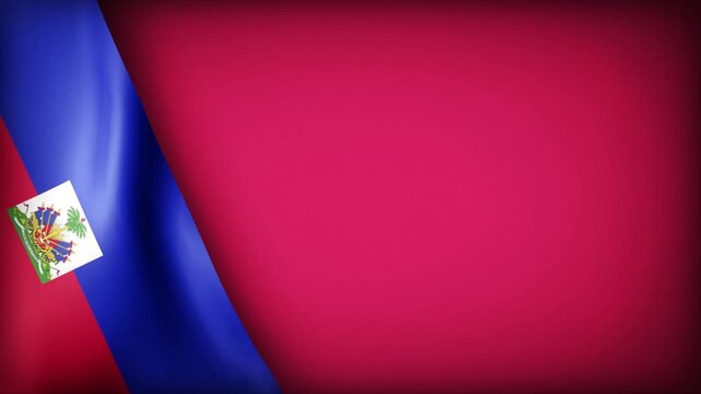 High Quality National Animated Background with Wavy Flag of HAITI