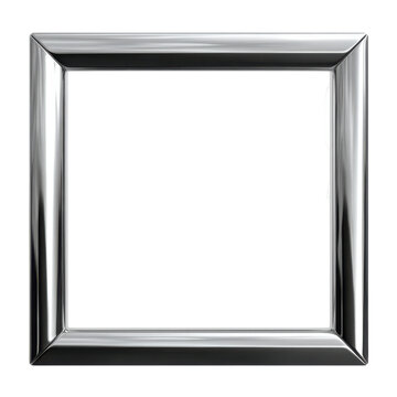 Elegant square silver frame with reflective surface