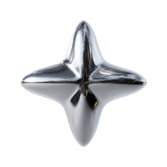 Fototapeta premium Futuristic silver abstract shape with reflective surface