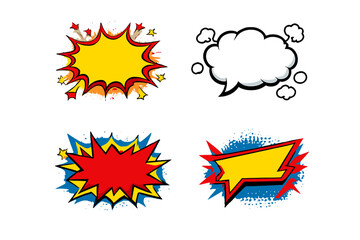 Comic Book Style Explosion Speech Bubbles