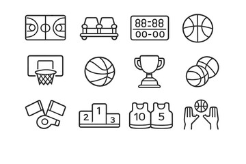 Basketball icons set