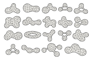 Abstract Cracked Organic Shapes on Gradient Background