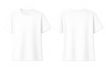 White t-shirt template providing a blank canvas for custom branding and design mockups, isolated with a transparent background