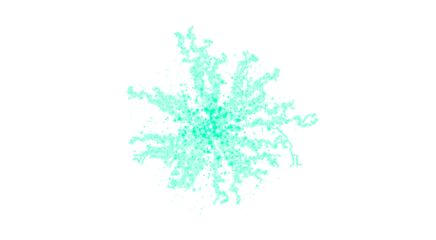 Electric Plasma Burst: Glowing Cyan Energy Explosion with Sparks on Black Background