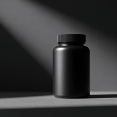 Supplement bottle mockup with minimal design and copy space