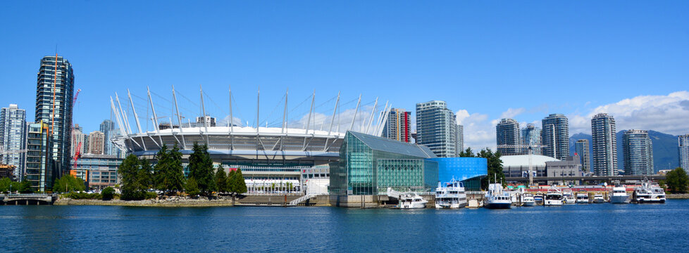 VANCOUVER BC CANADA JUNE 15 2015: BC Place is a stadium located at the north side of False Creek, in Vancouver, British Columbia, Canada. It is owned and operated by the BC Pavilion Corporation  