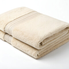 soft cotton towel folded on white background