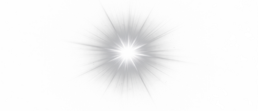 Bright white light burst with radial rays, abstract luminous energy explosion effect illustration on transparent background - Powered by Adobe