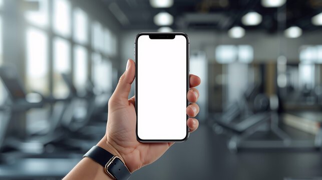 Hand holding smartphone with blank screen for communication and technology use - Powered by Adobe