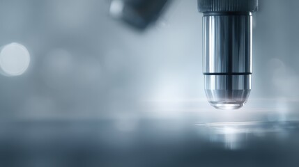 Laboratory microscope scene with data-driven investigation theme