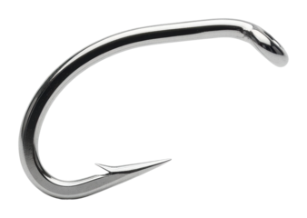 Fishing hook adventure metal gear nature detail isolated on transparent background