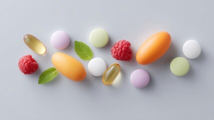 Wellness and preventive care concept with vitamins, minerals, and healthy habits