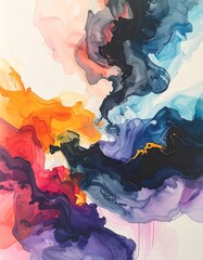 Vibrant Abstract Colorful Smoke Clouds.