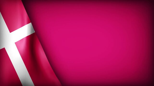 High Quality National Animated Background with Wavy Flag of DENMARK