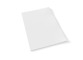 Magazine cover isolated on transparent background. Cut out blank brochure mockup 3D rendering