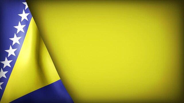 High Quality National Animated Background with Wavy Flag of Bosnia and Herzegovina
