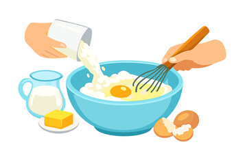 Baking ingredients being mixed in a bowl