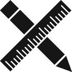 Crossed ruler and pencil Vector