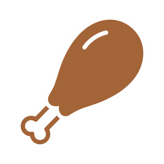 Single turkey drumstick Vector
