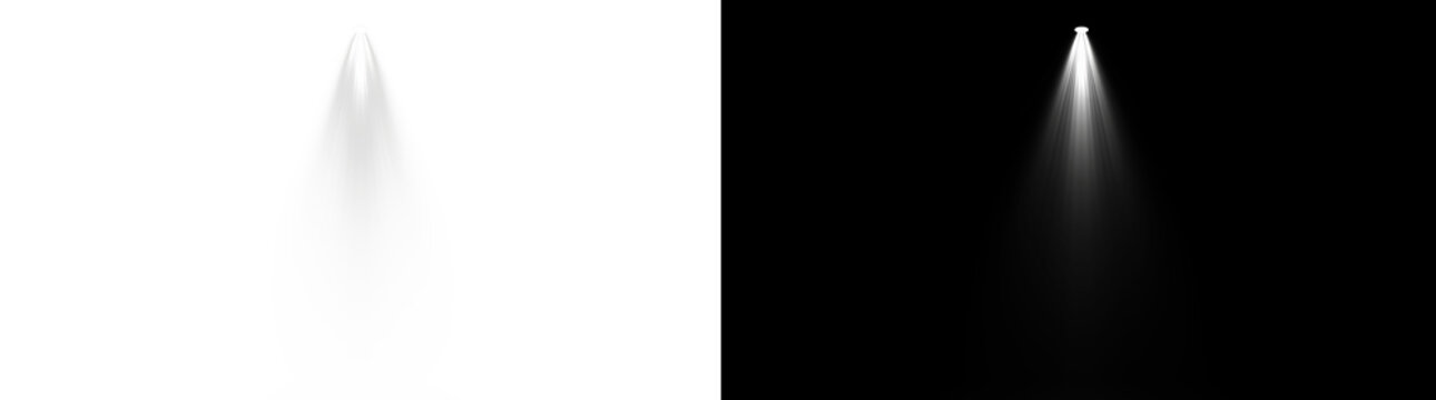 White spotlight cone isolated on transparent background