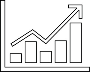 Graph showing positive trend vector, Editable stroke. EPS-10.