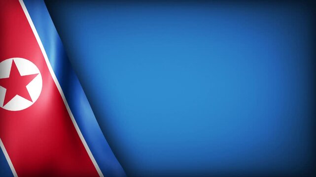 High Quality National Animated Background with Wavy Flag of NORTH KOREA