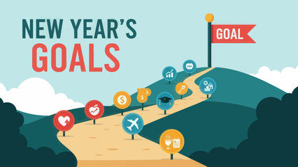 New Year Goals Concept Illustration.