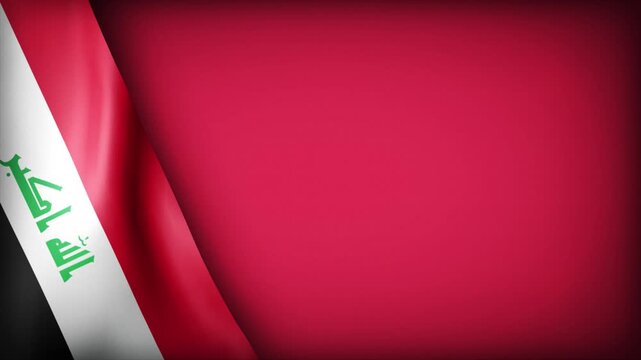 High Quality National Animated Background with Wavy Flag of IRAQ