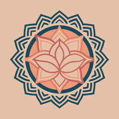 this intricate eps file showcases a modern yoga lotus mandala badge design created in adobe illustrator with cmyk colors