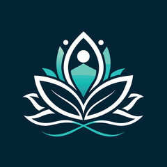 This elegant eps file showcases a beautifully designed lotus flower logo with flowing lines created using adobe illustrator