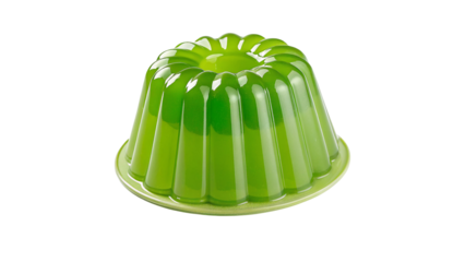 Vibrant green gelatin dessert on a plate