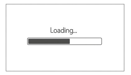 A grey loading bar with text loading displayed on transparent background
