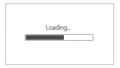 A grey loading bar with text loading displayed on transparent background