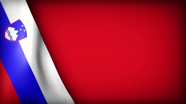 High Quality National Animated Background with Wavy Flag of SLOVENIA