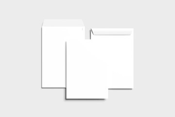 Blank C4 envelope for mockups - 3D Rendering 