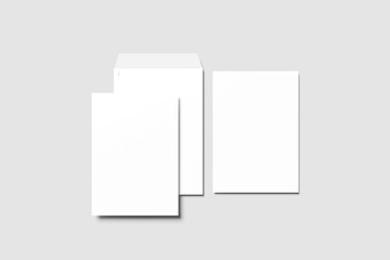 Blank C4 envelope for mockups - 3D Rendering 