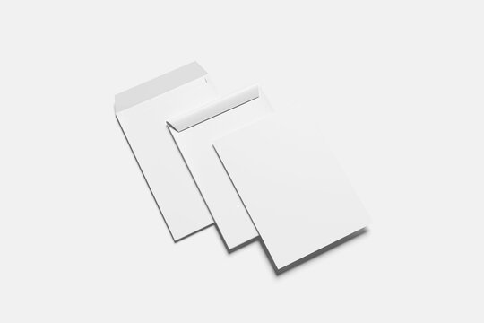 Blank C4 envelope for mockups - 3D Rendering 